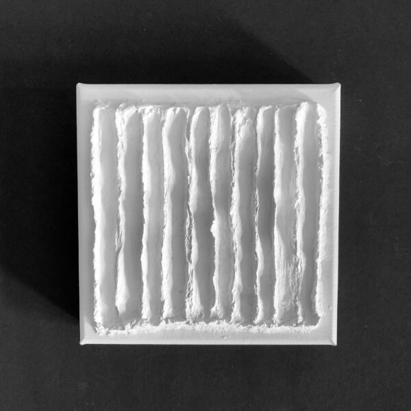 Forwart Jan Schoonhoven Jr White square 2020 - white paper mache on canvas painted with acrylic and pigment 20x20 cm